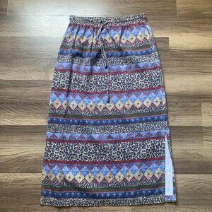 Bohemian Chic Festival Hippie Mix Abstract Animal Print Skirt Capacity Size S